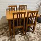 Conjunto Mesa 120x80 e 4 Cadeira Colonial com Estofado Mel