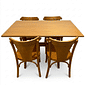 Mesa X 120x80 Com 4 Cadeiras Italia de Madeira Maciça Mel Tauari