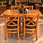 Conjunto Mesa X 120x80 Com 4 Cadeiras X Madeira Maciça com Estofado Conjunto Mesa X 120x80 Com 4 Cadeiras X Madeira Maciça com Estofado