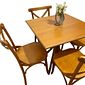 Mesa X 80x80 Com 4 Cadeiras X Madeira Maciça Mel