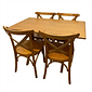 Mesa X 120x80 Com 4 Cadeiras X Madeira Maciça Mel Mesa X 120x80 Com 4 Cadeiras X Madeira Maciça Mel