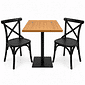 Conjunto Industrial Mesa 70x70 Pé Central com 2 cadeiras X Design Conjunto Industrial Mesa 70x70 Pé Central com 2 cadeiras X Design