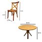 Conjunto Mesa Redonda X 120cm Com 4 Cadeiras X Madeira Maciça Mel Conjunto Mesa Redonda X 120cm Com 4 Cadeiras X Madeira Maciça Mel