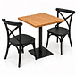 Conjunto Industrial Mesa 70x70 Pé Central com 2 cadeiras X Design Conjunto Industrial Mesa 70x70 Pé Central com 2 cadeiras X Design