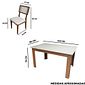 Conjunto Mesa 140x90cm Com 4 Cadeiras Estofadas Telinha