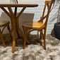 Conjunto Mesa X 80x80 Com 2 Cadeiras X Madeira Maciça Mel Conjunto Mesa X 80x80 Com 2 Cadeiras X Madeira Maciça Mel