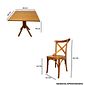 Conjunto Mesa X 80x80 Com 2 Cadeiras X Madeira Maciça Mel Conjunto Mesa X 80x80 Com 2 Cadeiras X Madeira Maciça Mel