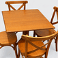 Mesa X 80x80 Com 4 Cadeiras X Madeira Maciça Mel