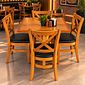 Conjunto Mesa X 80x80 Com 4 Cadeiras X Madeira Maciça com Estofado Conjunto Mesa X 80x80 Com 4 Cadeiras X Madeira Maciça com Estofado