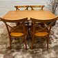 Mesa X 120x80 Com 4 Cadeiras X Madeira Maciça Mel Mesa X 120x80 Com 4 Cadeiras X Madeira Maciça Mel