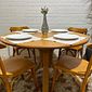 Conjunto Mesa X Redonda 120cm Com 4 Cadeiras Italia Mel Conjunto Mesa X Redonda 120cm Com 4 Cadeiras Italia Mel