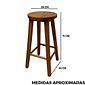 Banqueta Fixa Redonda de Madeira - Verniz