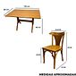 Mesa X 120x80 Com 4 Cadeiras Italia de Madeira Maciça Mel Tauari