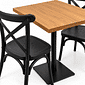 Conjunto Industrial Mesa 70x70 Pé Central com 2 cadeiras X Design Conjunto Industrial Mesa 70x70 Pé Central com 2 cadeiras X Design