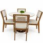 Conjunto Mesa Redonda Ripada 105cm Com 4 Cadeiras de Telinha Conjunto Mesa Redonda Ripada 105cm Com 4 Cadeiras de Telinha