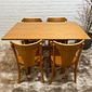 Mesa X 120x80 Com 4 Cadeiras Italia de Madeira Maciça Mel Tauari