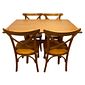 Mesa X 120x80 Com 4 Cadeiras X Madeira Maciça Mel Mesa X 120x80 Com 4 Cadeiras X Madeira Maciça Mel