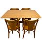 Mesa X 120x80 Com 4 Cadeiras Italia de Madeira Maciça Mel Tauari