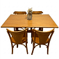 Mesa X 120x80 Com 4 Cadeiras Italia de Madeira Maciça Mel Tauari