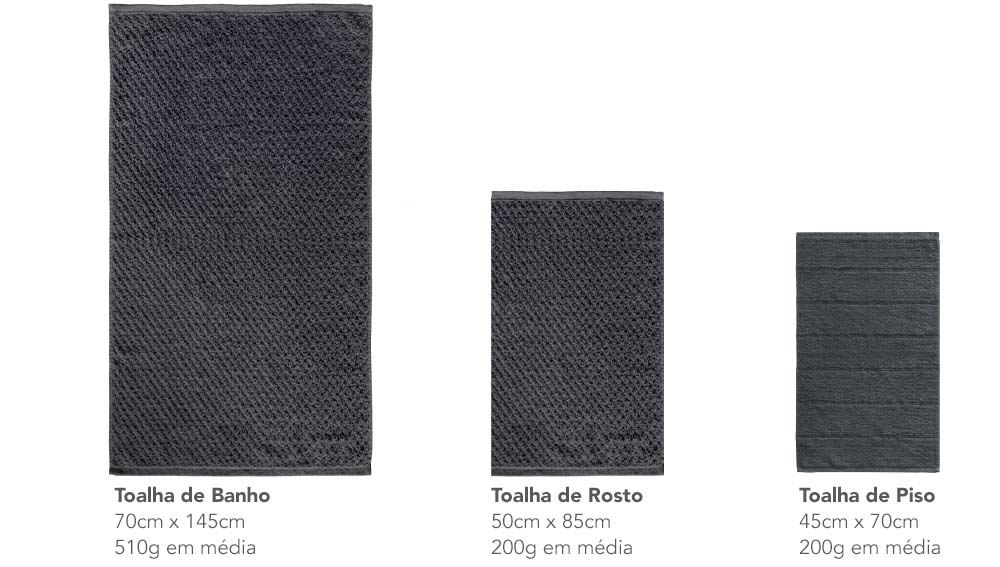 Tamanhos de Toalhas de Banho Rosto e Piso Loren Home Design