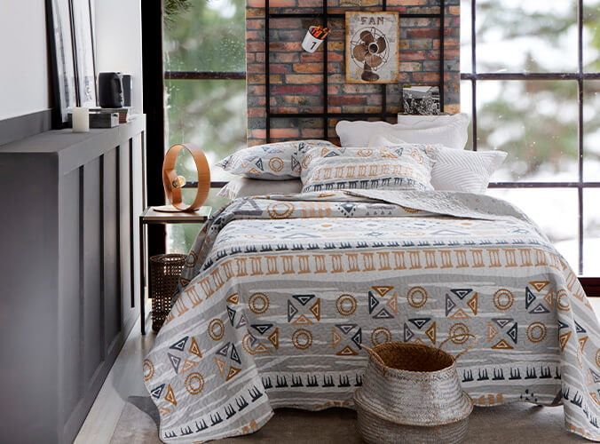 Kit 1 Cobre Leito Colcha 3 Peças Bouti Matelassê  Xadrez