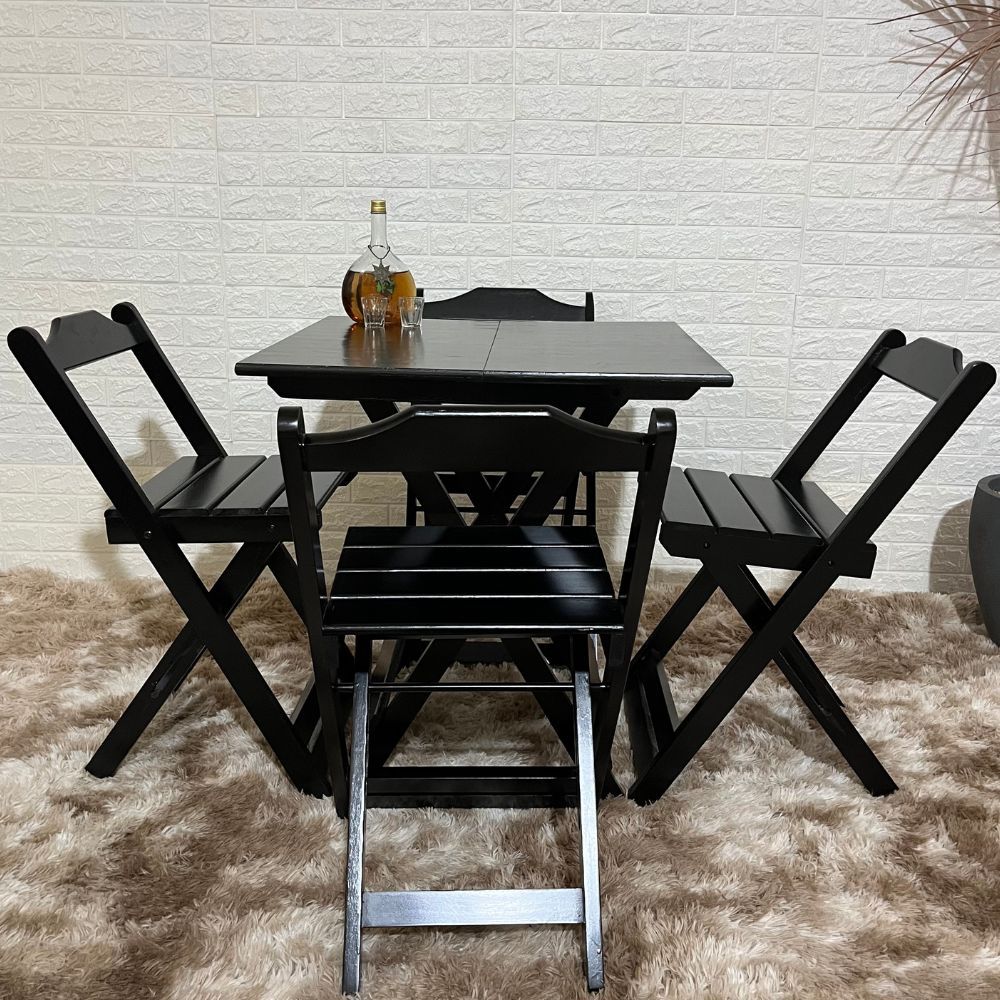 conjunto dobravel 70x70 com 4 cadeiras mel 4