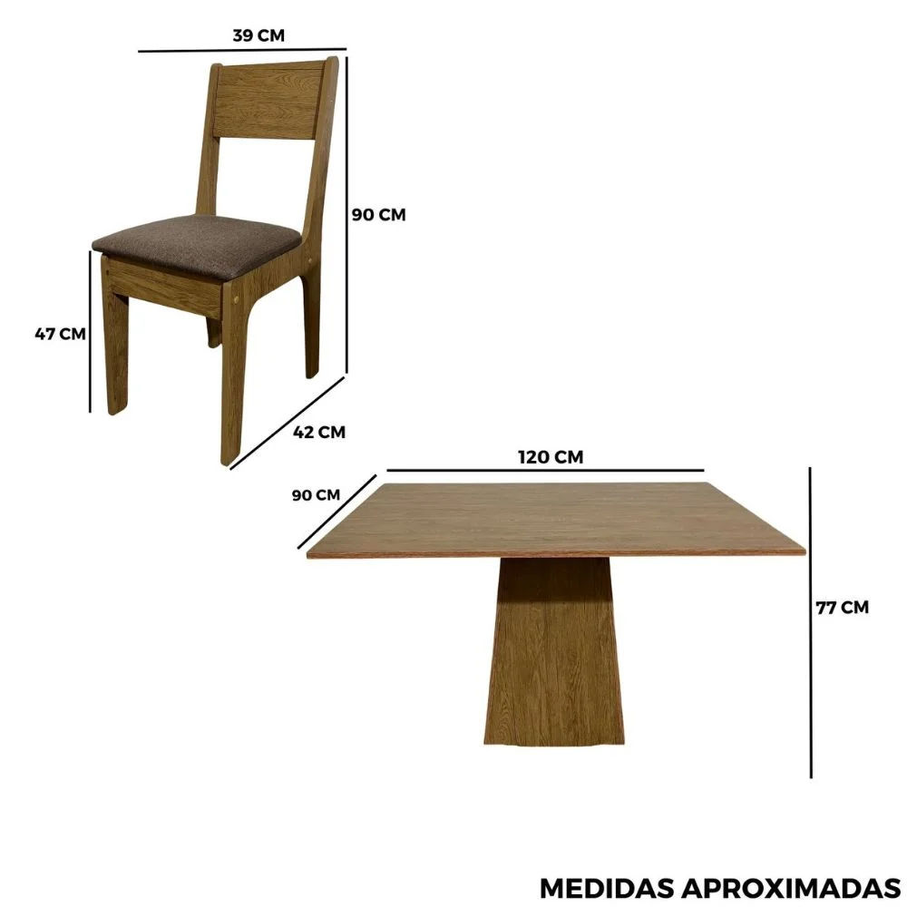 medidas conjunto novo importado 120x90 4 cadeiras