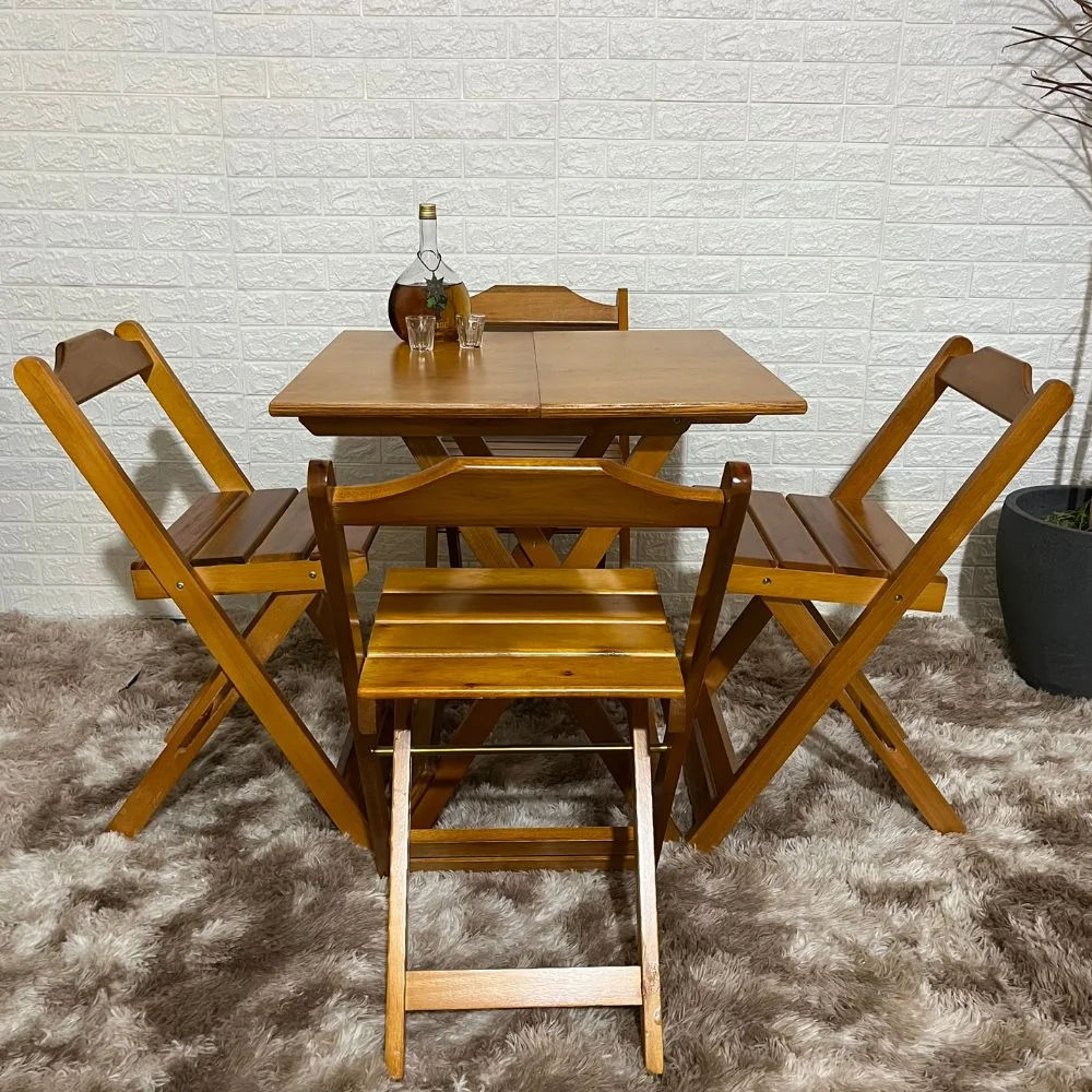 conjunto dobravel 70x70 com 4 cadeiras mel 2