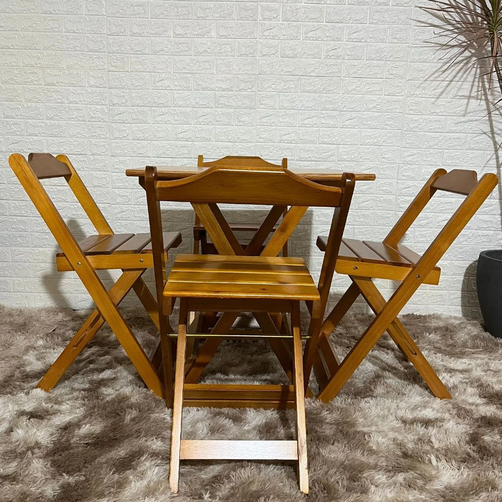 conjunto dobravel 70x70 com 4 cadeiras mel 4
