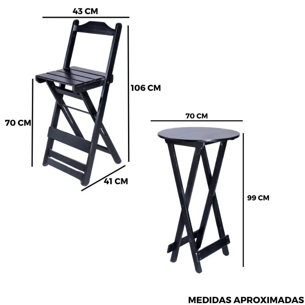 medidas conjunto bistro dobravel preto