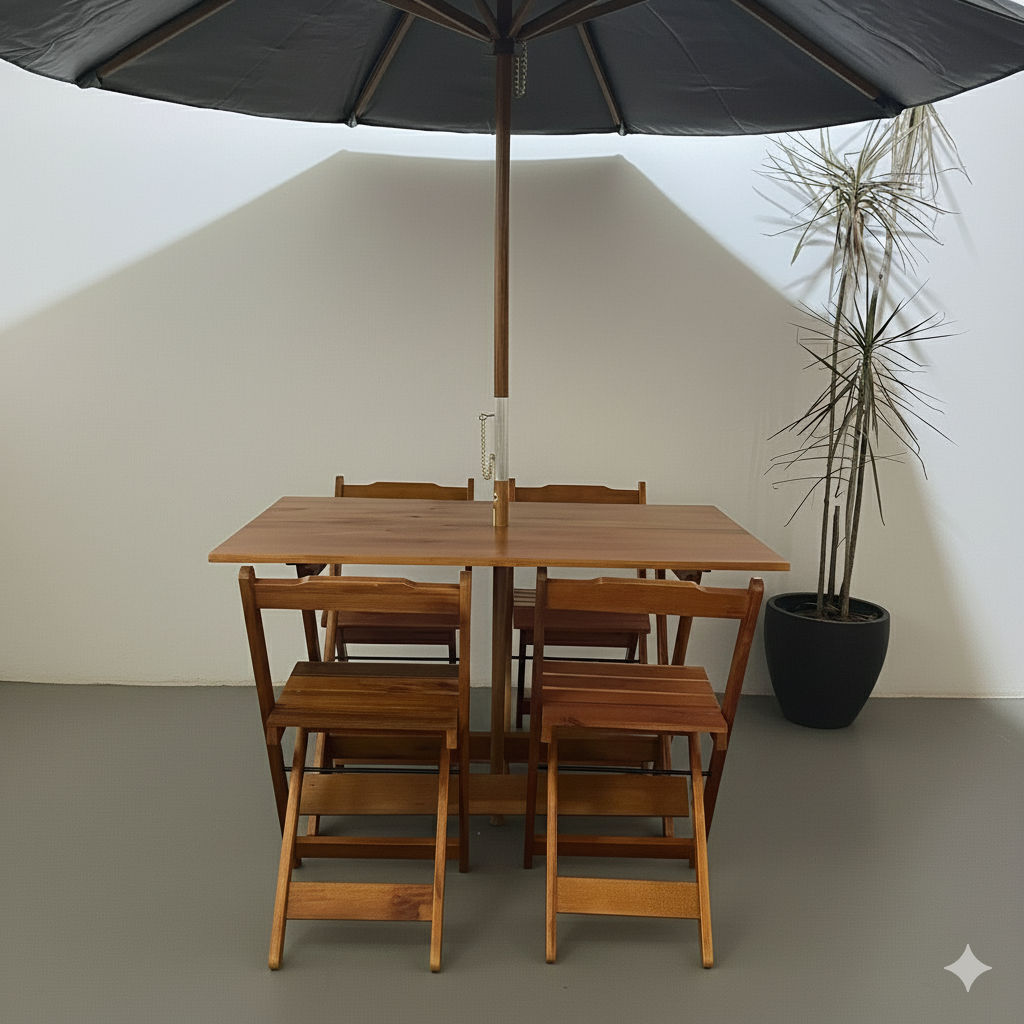 conjunto dobravel 70x70 com 4 cadeiras preto 4