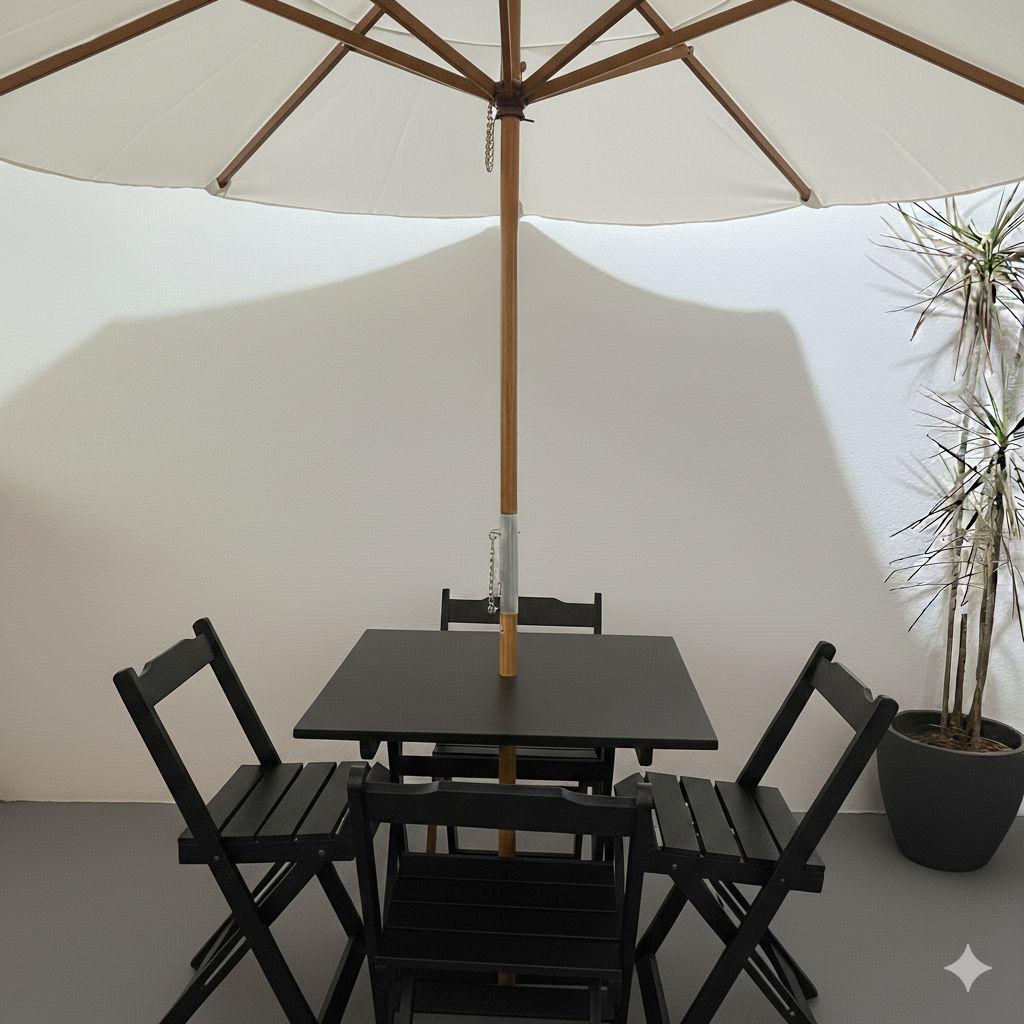 conjunto dobravel 70x70 com 4 cadeiras mel 4