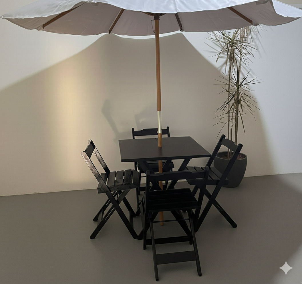 conjunto dobravel 70x70 com 4 cadeiras mel 5