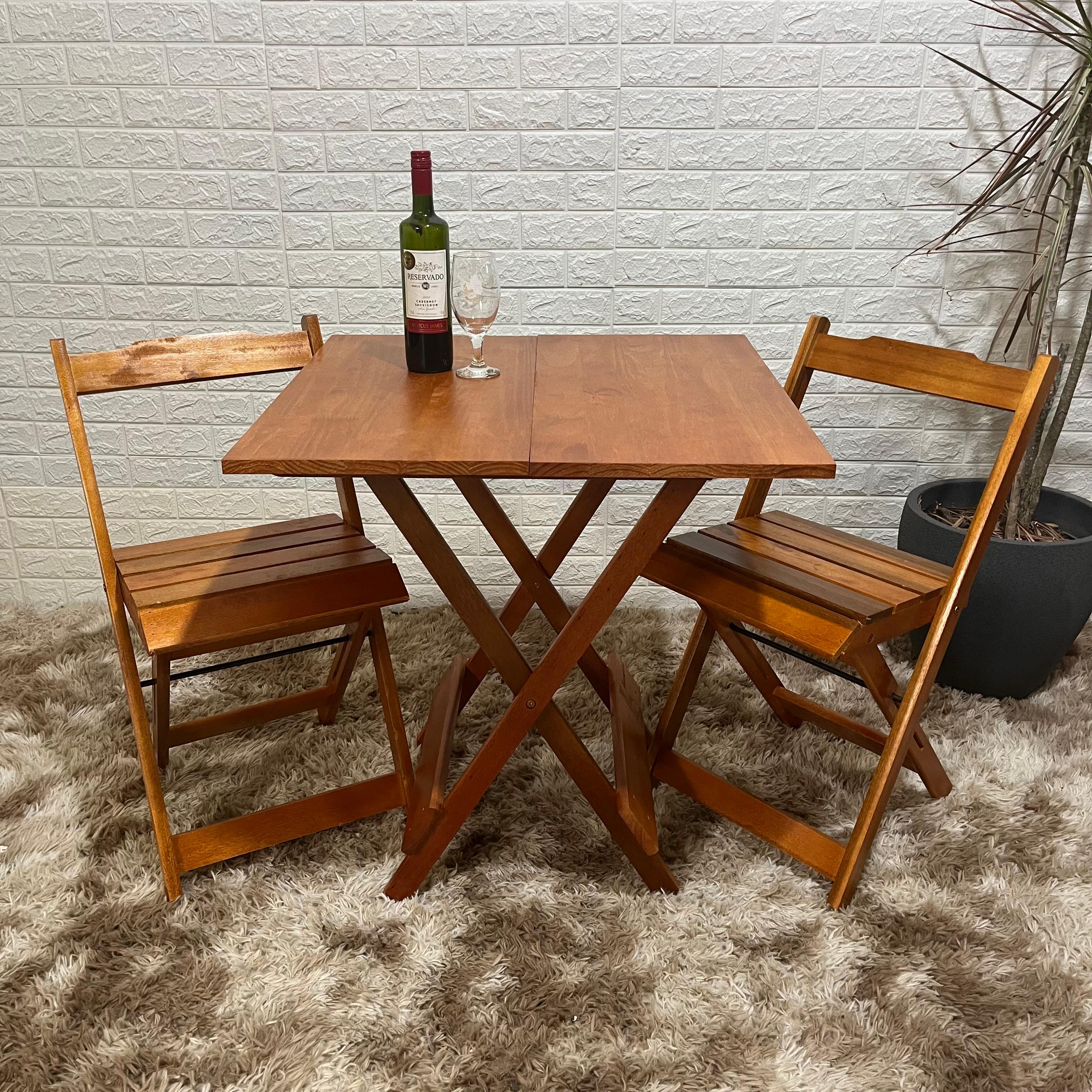 12 mesa bistro fixa de madeira