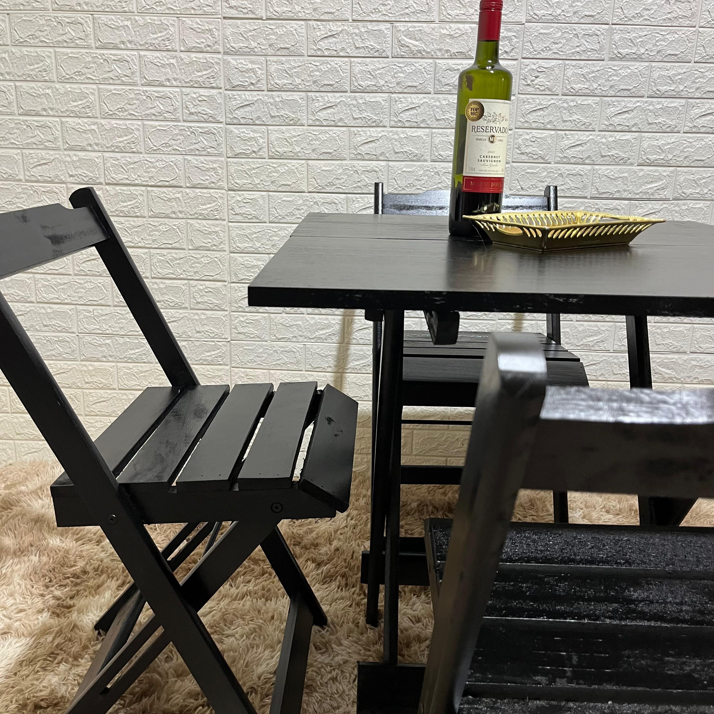 conjunto dobravel 70x70 com 4 cadeiras mel 5