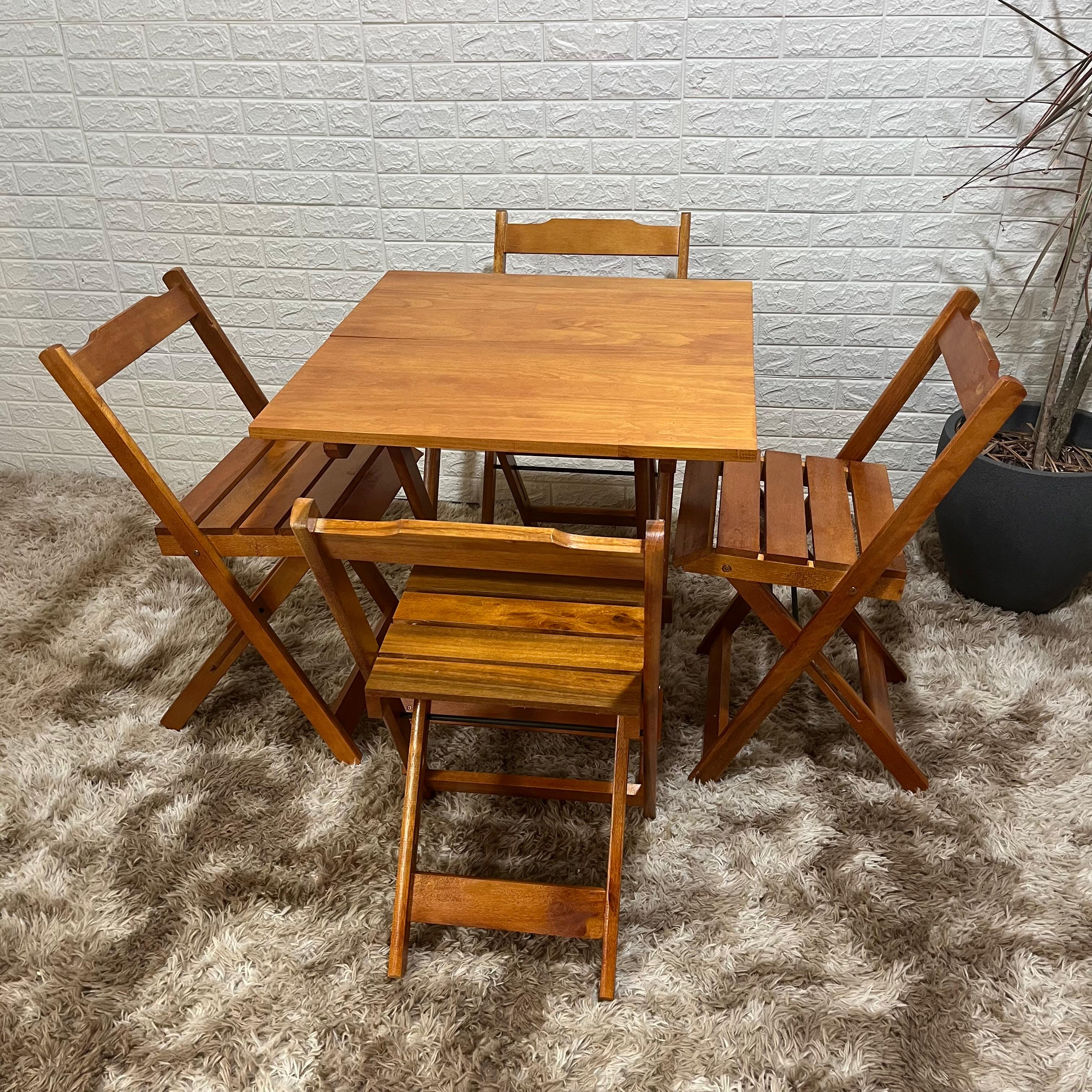 conjunto dobravel 70x70 com 4 cadeiras mel 2