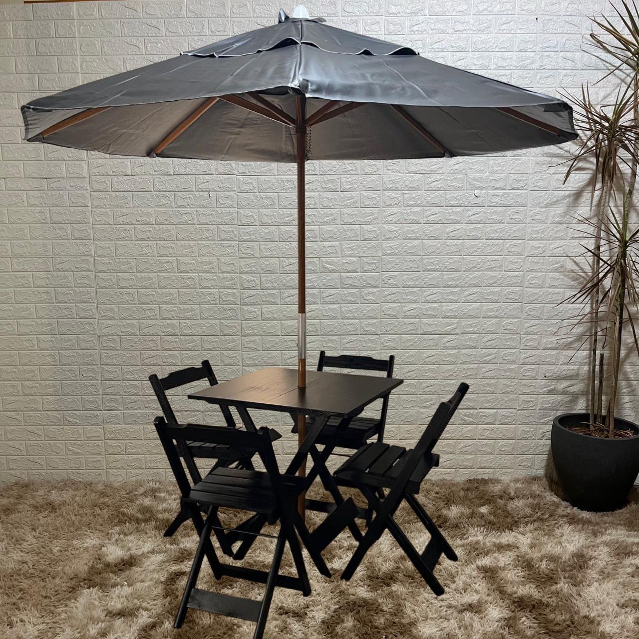 conjunto dobravel 70x70 com 4 cadeiras mel 4