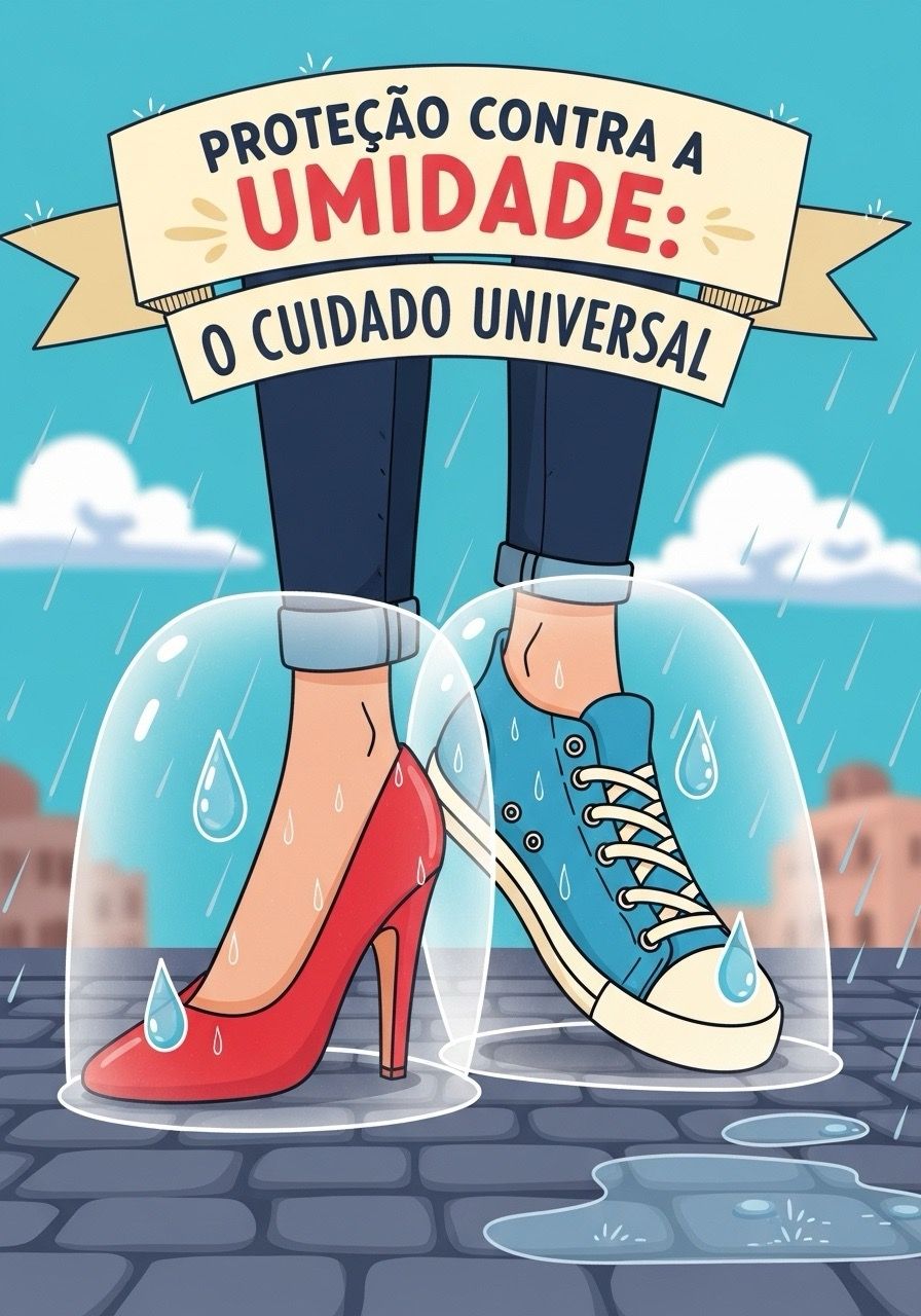 Sapato sendo protegido da umidade