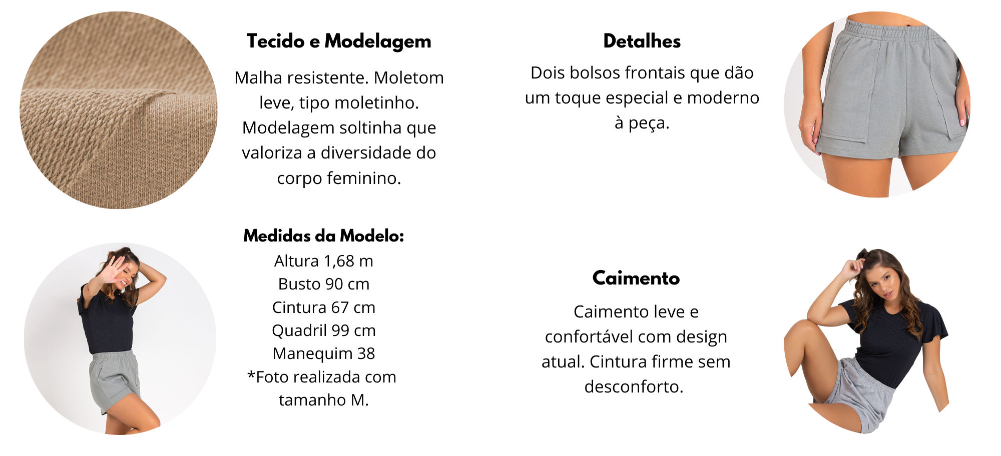 detalhes short bolso frontal