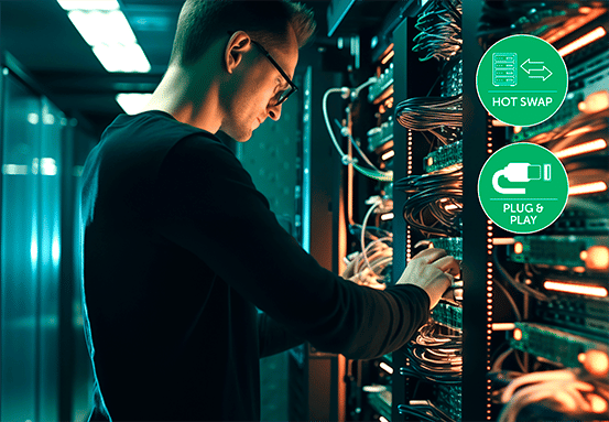 100G-10KM-OLT-QSFP28 - Instalação simples e Hot Swap