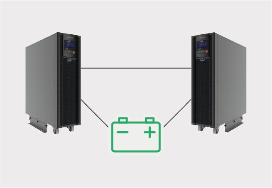 DNB 10KVA-3PH-380V-FF-TW-SB - Baterias compartilhadas