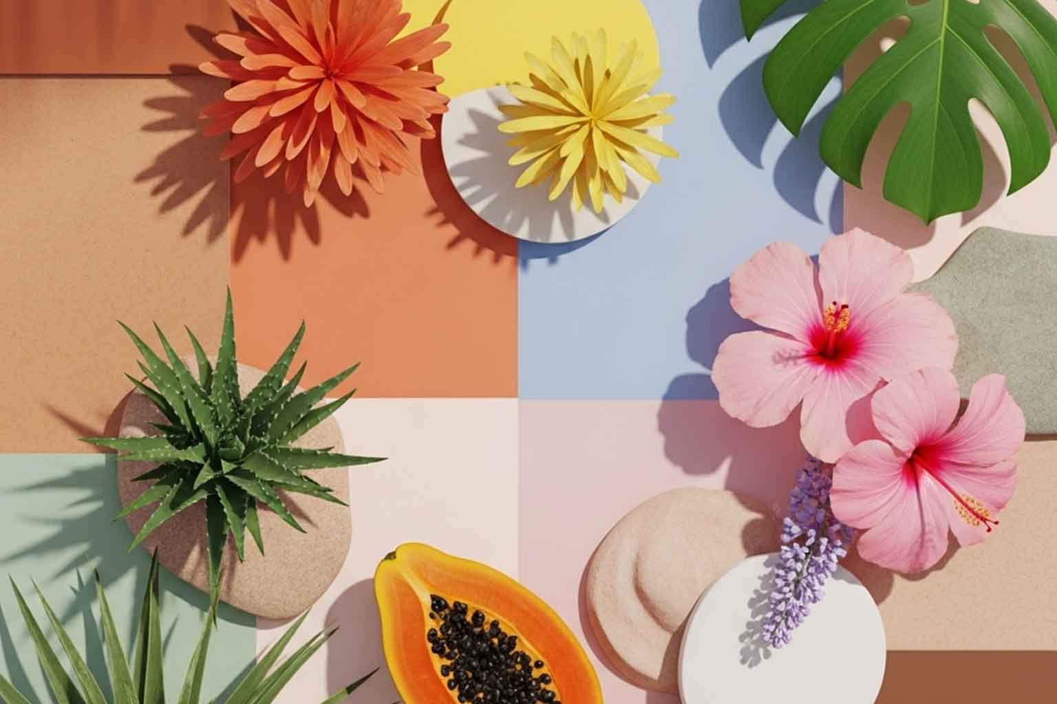 Paleta de cores Verão 2026 para moda praia: tons vibrantes, naturais e sofisticados