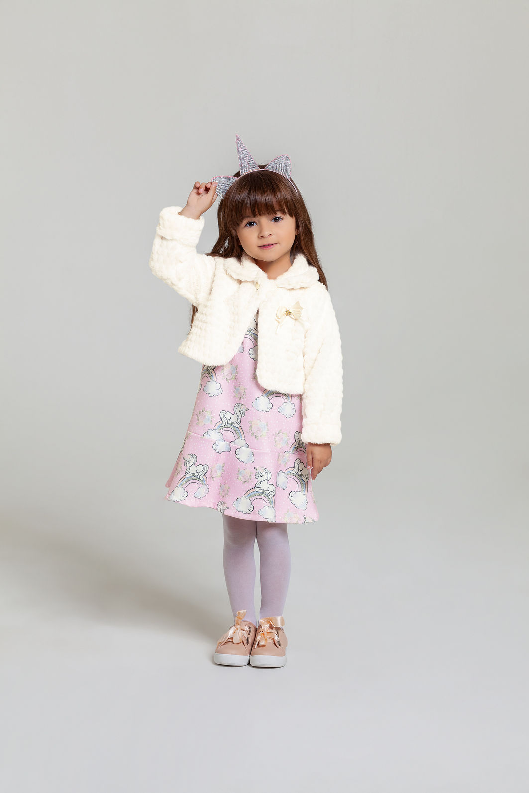 bolero infantil off white