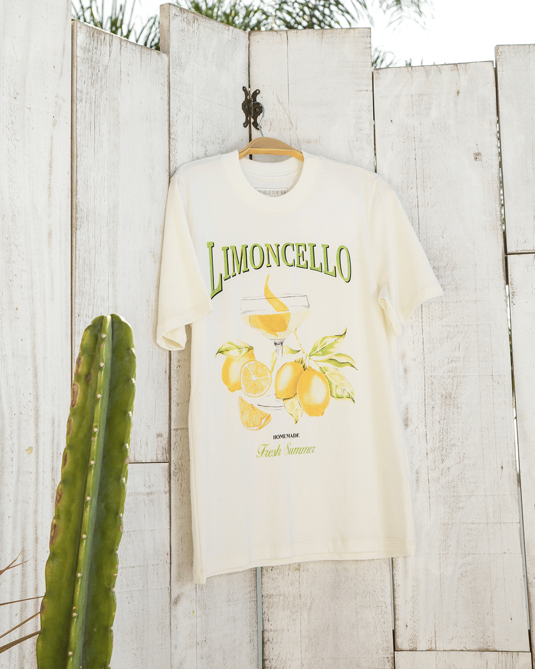 T-Shirt Oversize Em Meia Malha Lemonade - Cor OFF WHITE - Tamanho PP