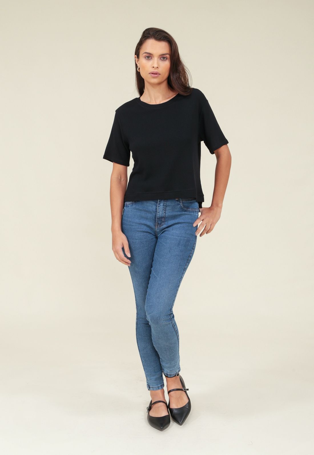 CALÇA JEANS SKINNY AZUL ESCURO - Cor AZUL ESCURO - Tamanho 40