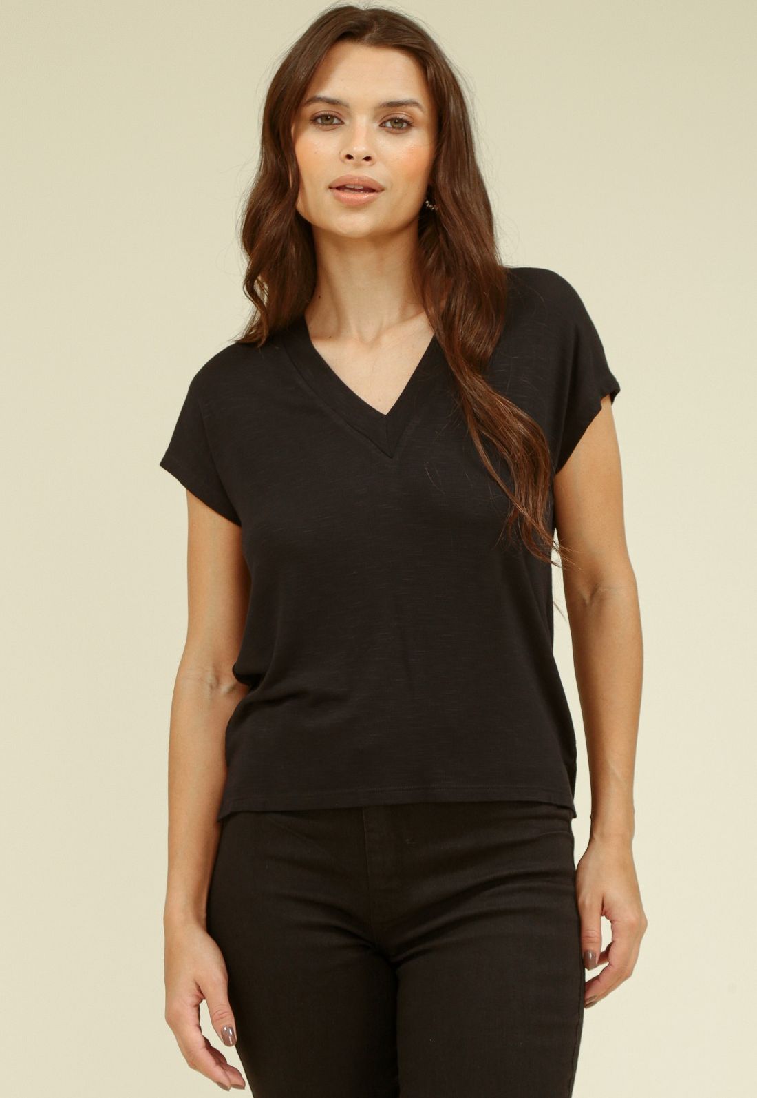 BLUSA MALHA FLAME DECOTE V - Cor PRETO - Tamanho PP