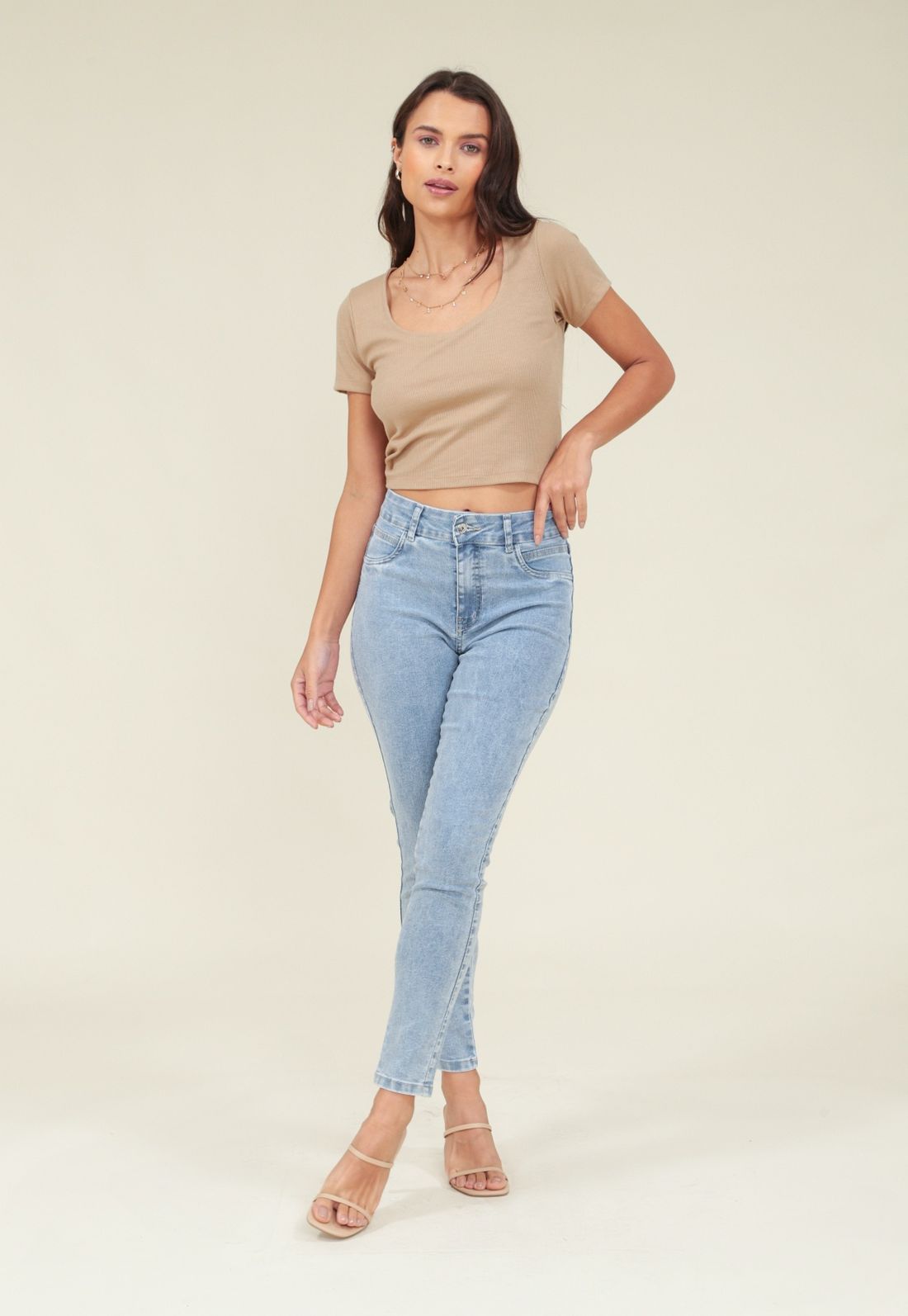 CALÇA JEANS SKINNY AZUL CLARO - Cor AZUL CLARO - Tamanho 40