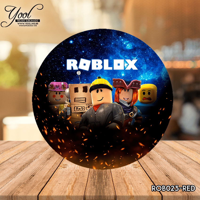 Painel de Festa em Tecido - Roblox Espaço Logo Laranja - Via Cores -  Paineis de Festa