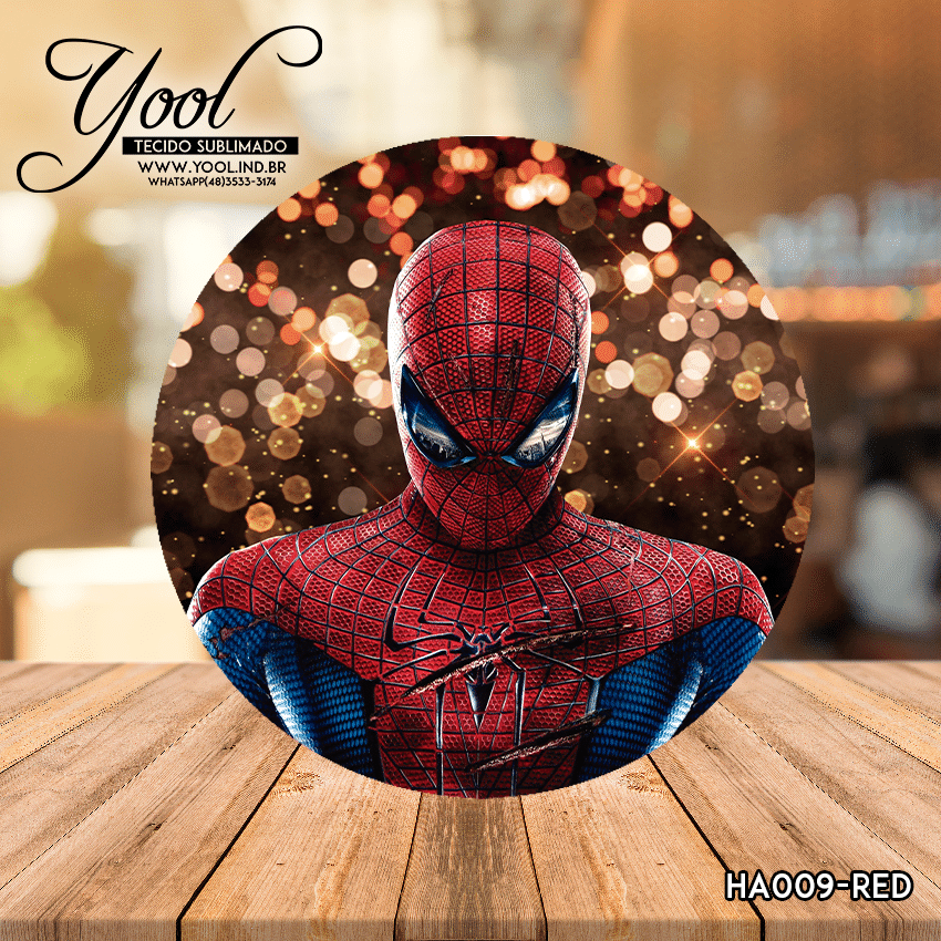 PAINEL HOMEM ARANHA REDONDO EM TECIDO SUBLIMADO MEDIDA 1,50. - Yool