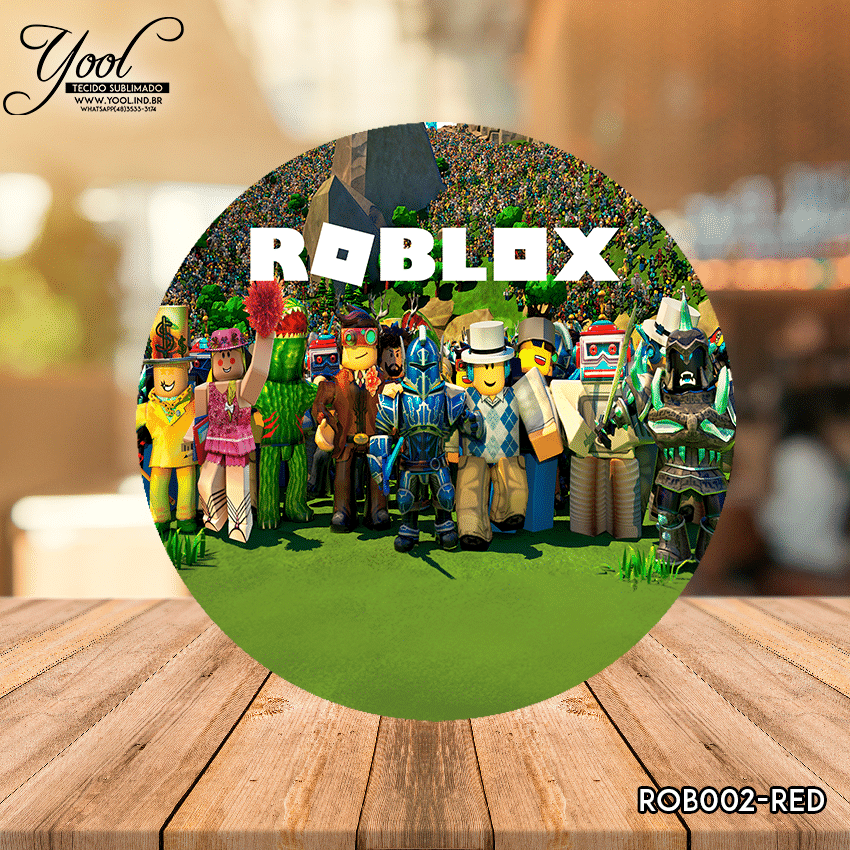 Painel De Festa Redondo Sublimado Em Tecido Tema Roblox